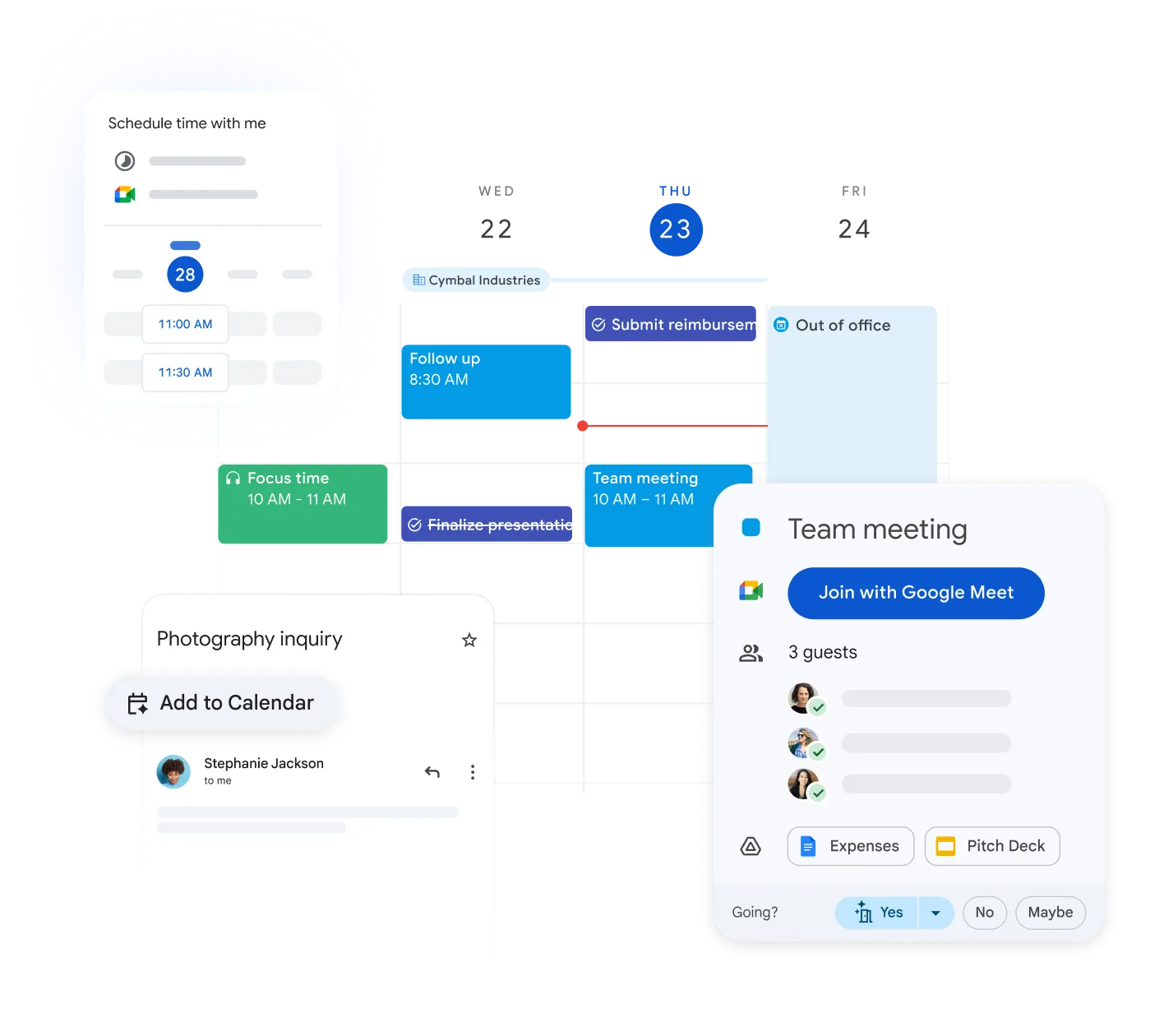 Google Calendar interfeysi