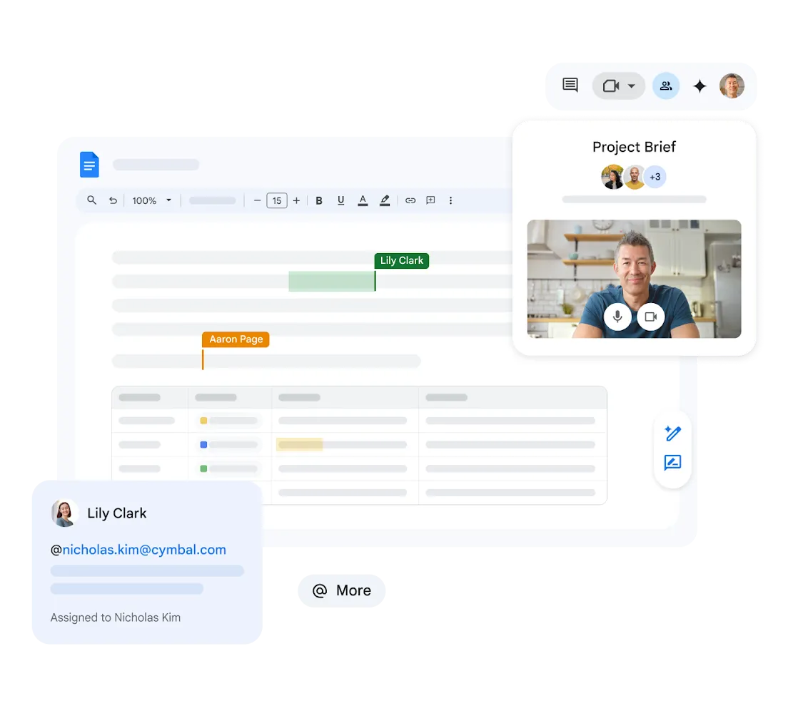 Google Docs interfeysi