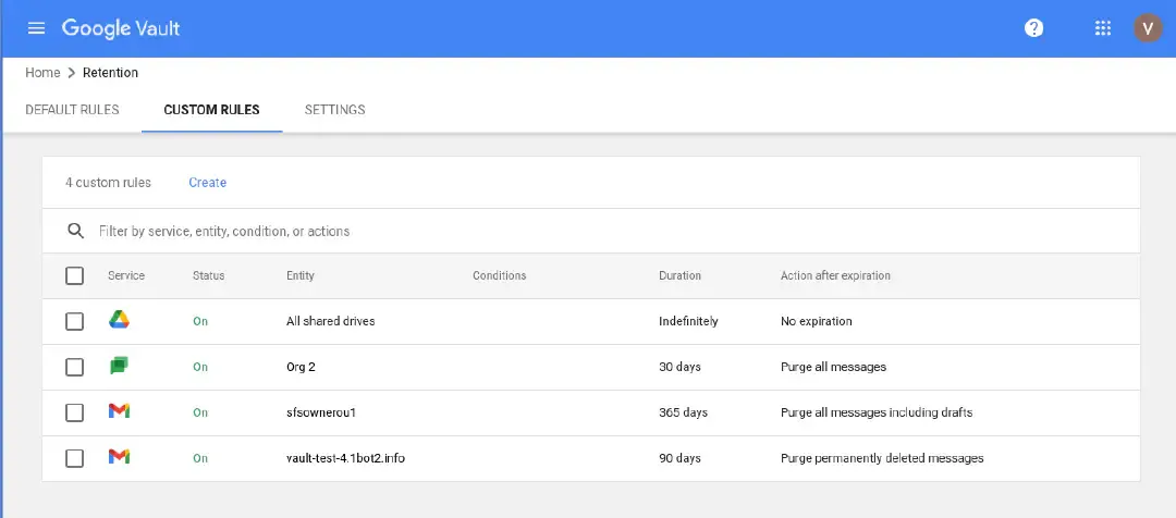 eDiscovery search interface