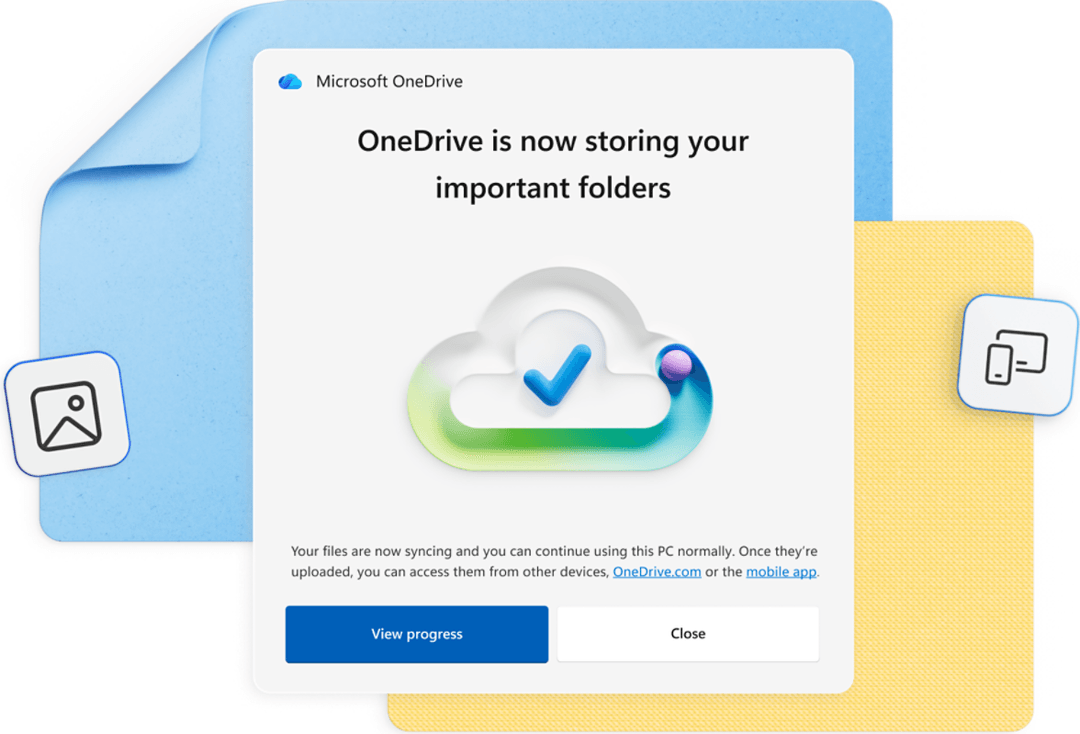 Microsoft OneDrive bulud yaddaşı interfeysi