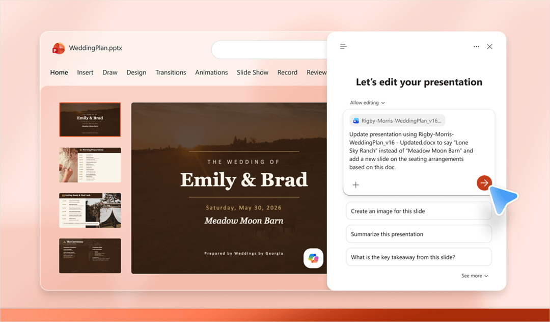 Microsoft PowerPoint presentation interface